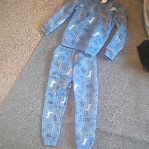 Blue Dog Print Pajama Set